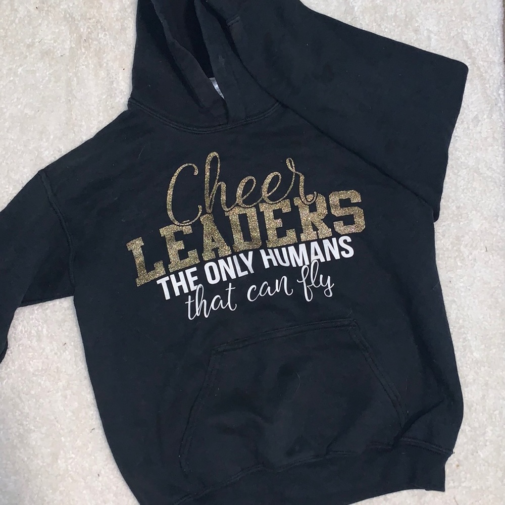 Black cheerleader hoodie, Youth M